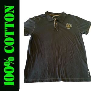 G By Guess Men’s Size L Black Short Sleeve Summer Workwear Casual Polo Shirt Top